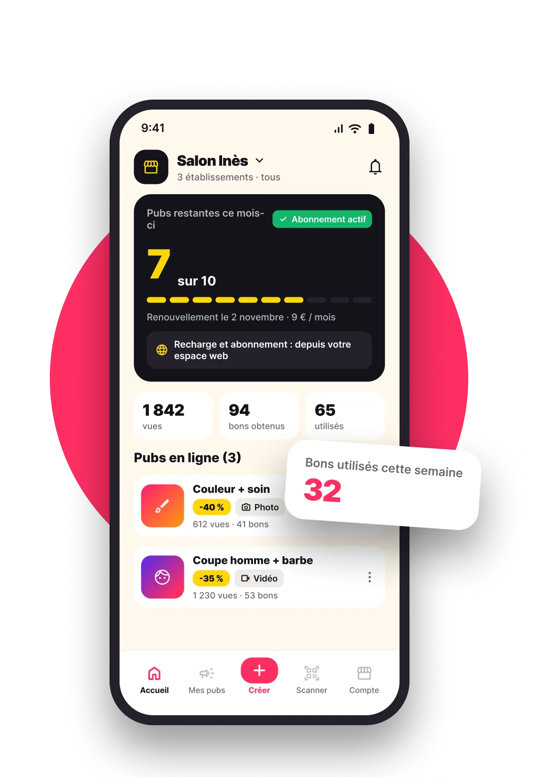 L’app Bizbiz Pro : les pubs en ligne d’un commerce et les bons utilisés